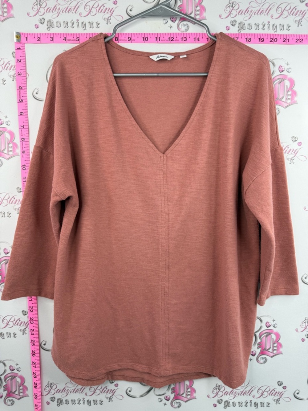 Reitmans long sleeve shirt orange Dusty Rose V-Neck Long Sleeve Top